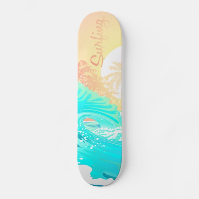 Sunrise Surfer Skateboard (Vorderseite)