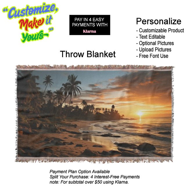 Sunrise Throw Blanket 1 Decke (Sunset Beach Throw Blanket 1.)
