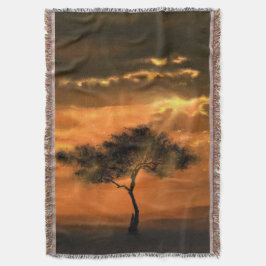 Sunrise Tree Sunams Throw Blanket Decke