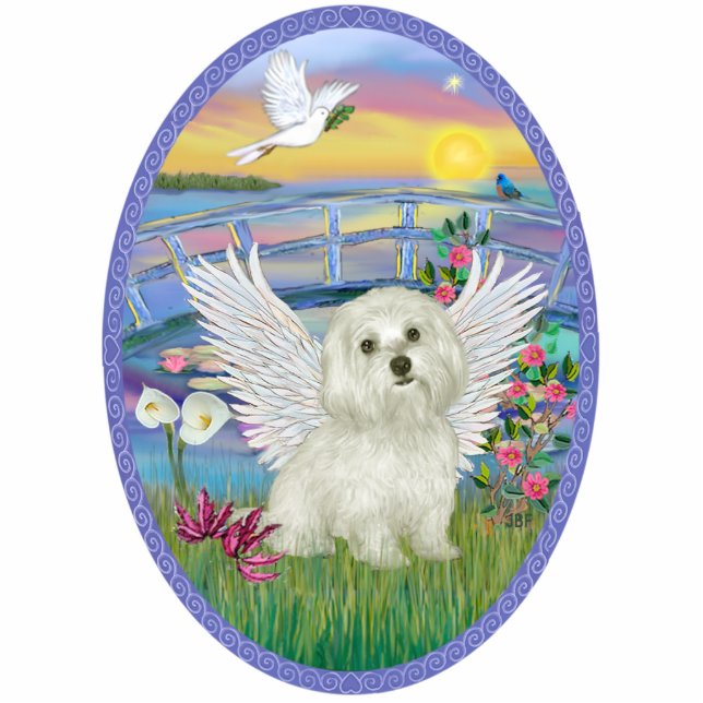 Sunrise und Malteser Engel Freistehende Fotoskulptur (Vorne)