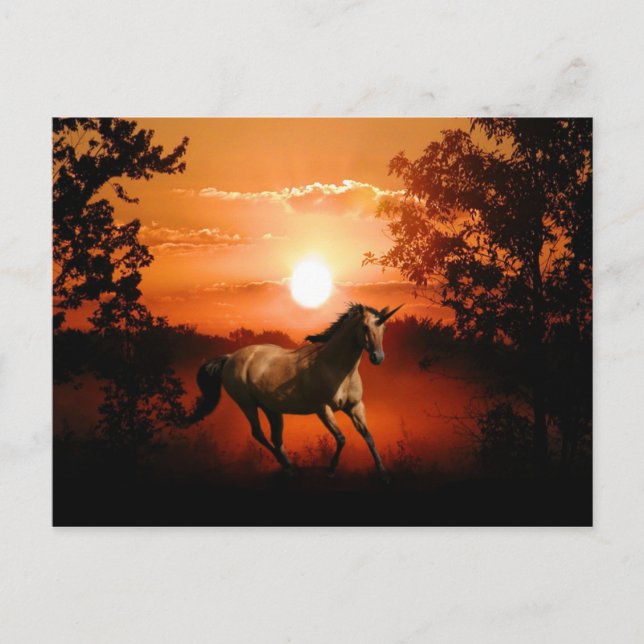 Sunrise Unicorn Postkarte (Vorderseite)
