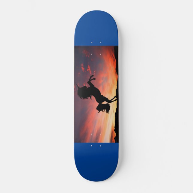 Sunrise Unicorn Skateboard (Vorderseite)
