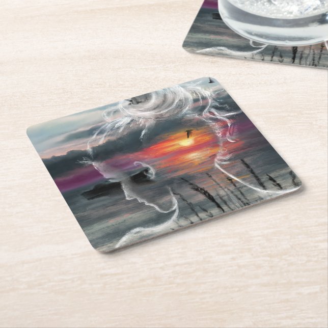 Sunrise Woman Paper Untersetzer (angewinkelt)