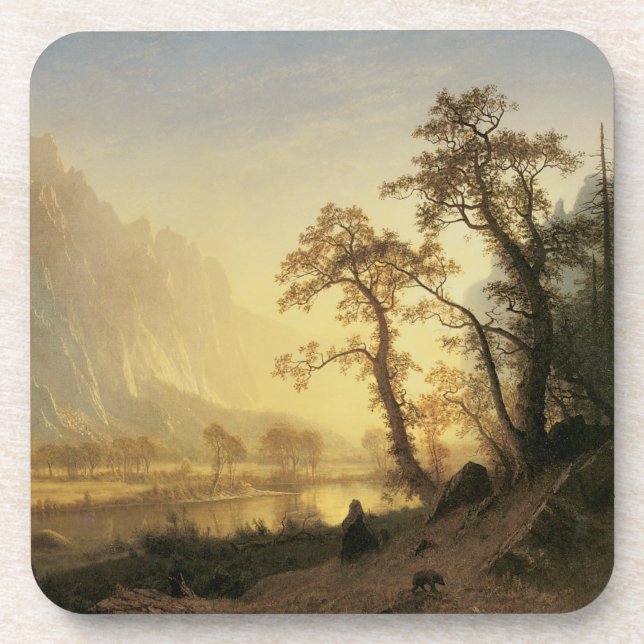 Sunrise, Yosemite Valley von Albert Bierstadt Getränkeuntersetzer (Vorderseite)