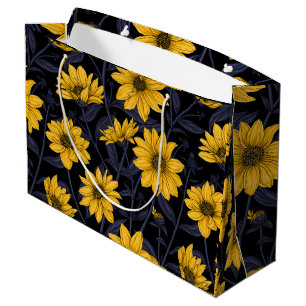Sunroot, wilde Sonnenblumen in Gelb und Blau Große Geschenktüte
