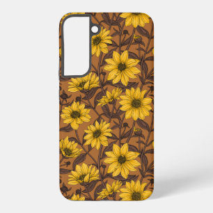 Sunroot, wilde Sonnenblumen in Gelb und Braun Samsung Galaxy Hülle