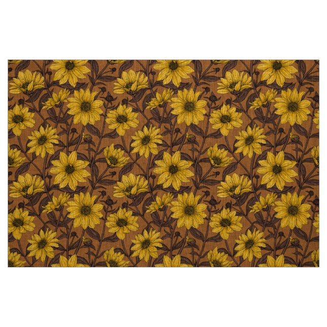 Sunroot, wilde Sonnenblumen in Gelb und Braun Stoff (Fat Quarter (45,7 x 55,9 cm))