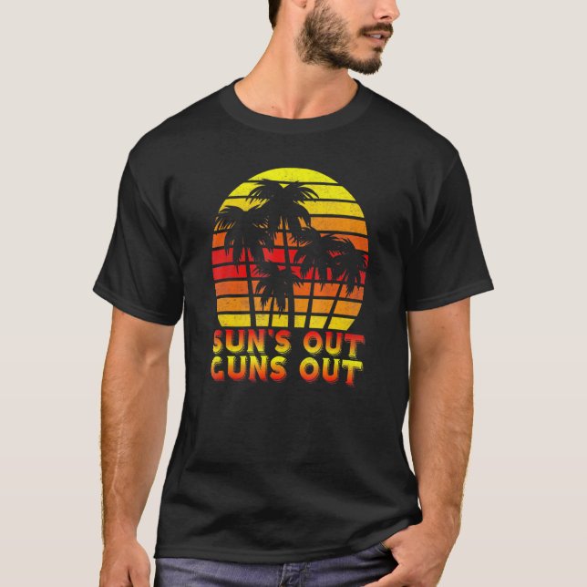 Suns aus Guns Palm Beach Retro 80er Sommerferien T-Shirt (Vorderseite)