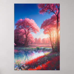 Sun's letzter Kuss auf dem Azure River Poster