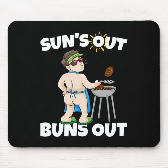Suns Out Buns Out I Rbecue Pulled Pork Steak Bbq G Mousepad (Vorne)