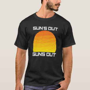 Sun's Out Gun's Out Stripe Sonnenuntergang Muskel T-Shirt