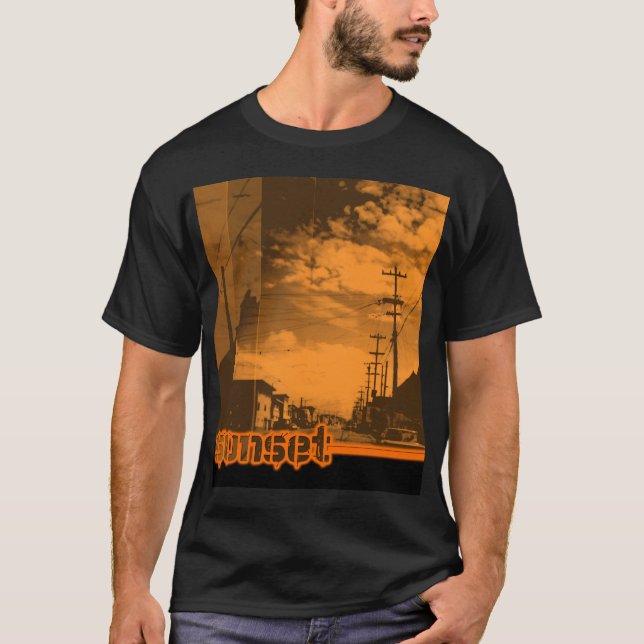 sunset7 - auf Schwarzem T-Shirt (Vorderseite)