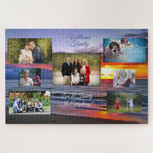 Sunset 1739 Family Collage Puzzle (Horizontal)