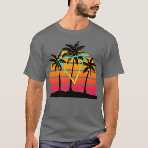 Sunset 80er Palm Tree Art T-Shirt