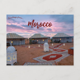 Sunset and Houses in Errachidia Province Marokko Postkarte