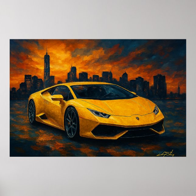 Sunset Apex Auto Poster (Vorne)