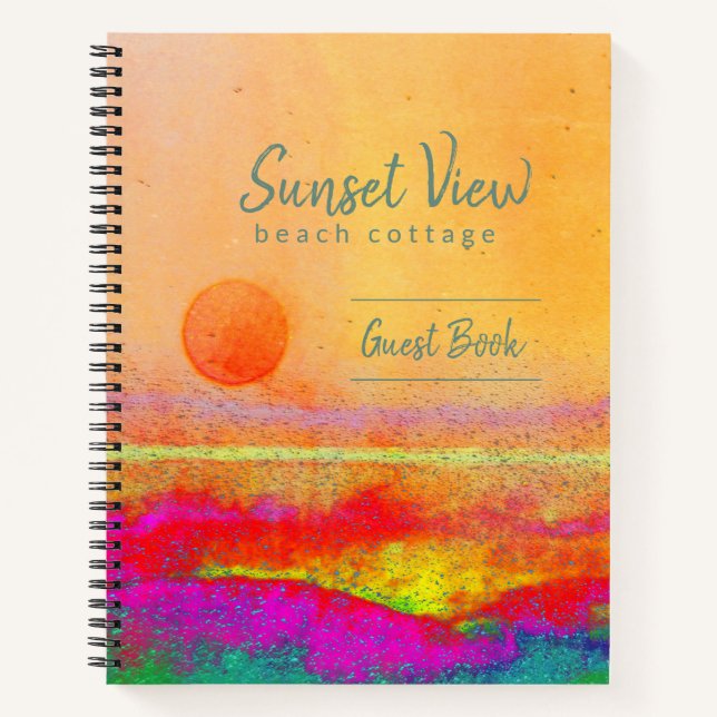 Sunset Art Beach House Ferienwohnung Gästebuch Notizbuch (Vorderseite)
