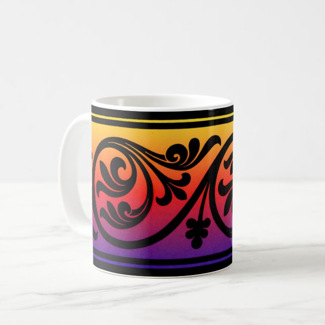 Sunset Art Deco Tasse Cup (Vorderseite Links)
