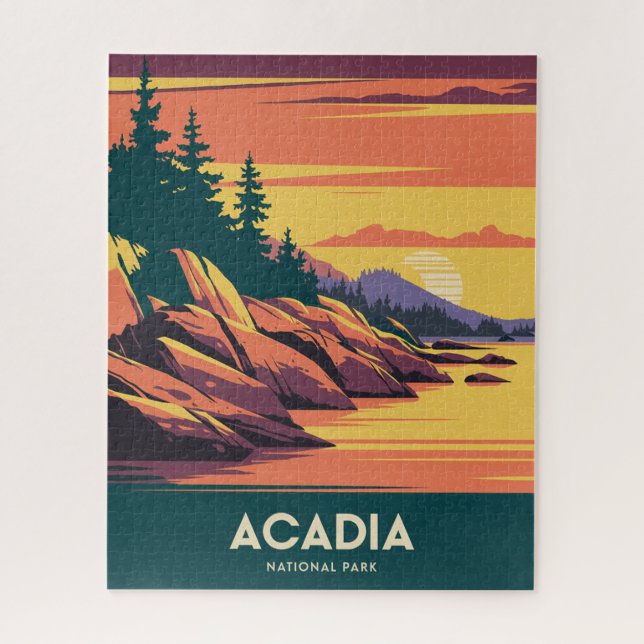 Sunset at Acadia Nationalpark Puzzle (Vertikal)