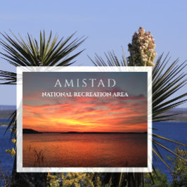 Sunset at Amistad Reservoir, Amistad NRA, Texas Postkarte