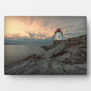 Sunset At Castle Hill Lighthouse Fotoplatte