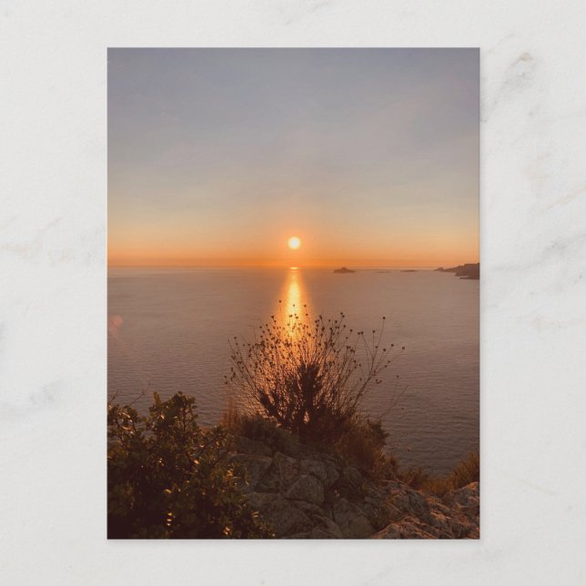 Sunset At French Riviera in Cassis France Postcard Postkarte (Vorderseite)