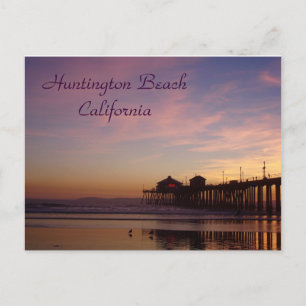 Sunset at Huntington Beach Pier, Kalifornien Postkarte