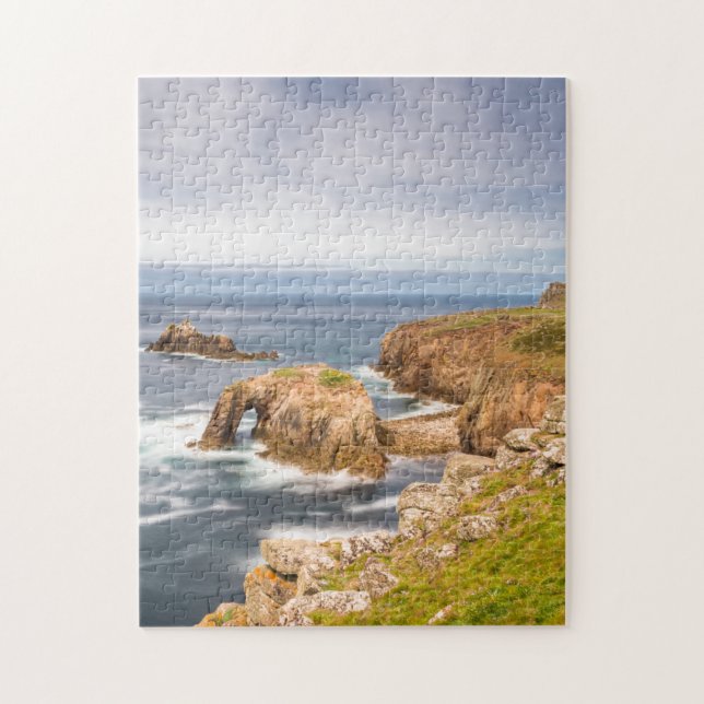 Sunset at Lands End in Cornwall England Puzzle (Vertikal)
