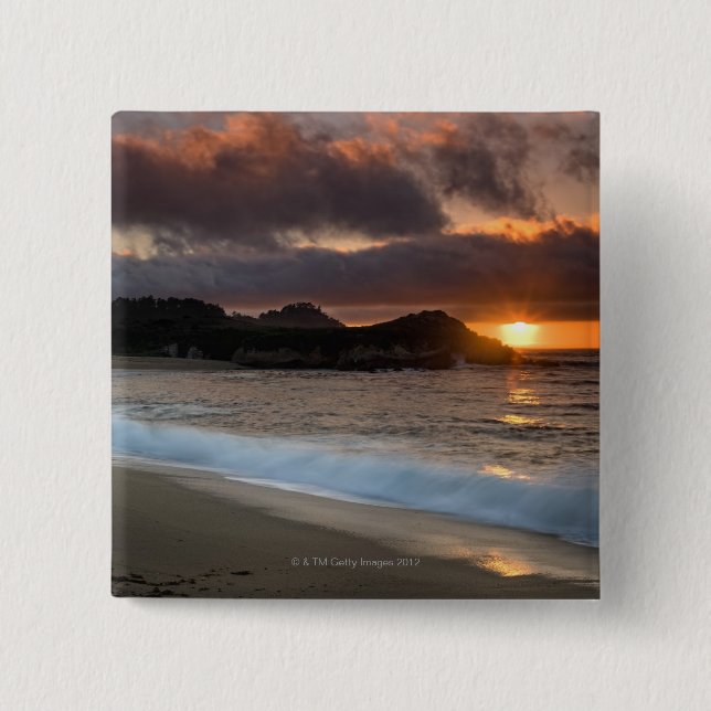 Sunset at Monastery Beach, Carmel, Kalifornien, Button (Vorderseite)