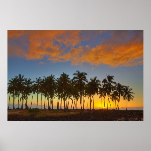 Sunset at National Historic Park Pu'uhonua o Poster (Vorne)