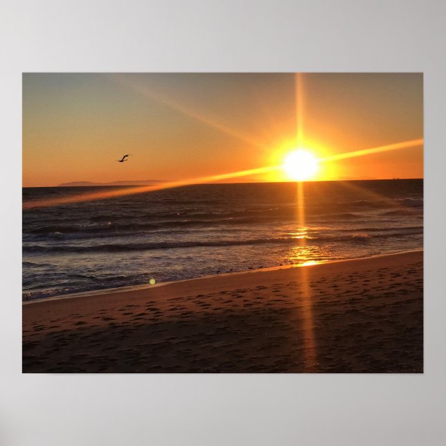 Sunset at Newport Beach, Kalifornien Poster (Vorne)