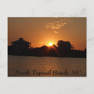 Sunset at North Topsail, North Topsail Beach, NC Postkarte
