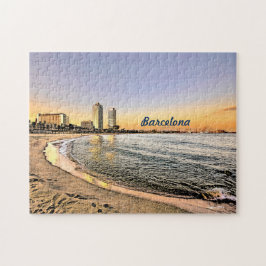 Sunset at Olympic Port of Barcelona, Spain, Puzzle