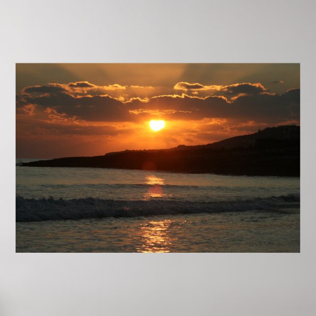 Sunset at Praia Da Luz Beach, Algarve, Portugal Poster (Vorne)