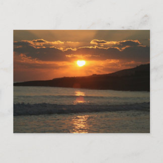 Sunset at Praia Da Luz Beach, Algarve, Portugal Postkarte