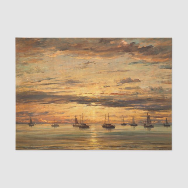 Sunset at Scheveningen by Hendrik Willem Mesdag Seidenpapier (Vorderseite)