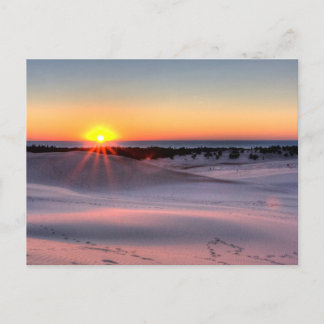 Sunset at Silver Lake Staat Park, Michigan Postkarte