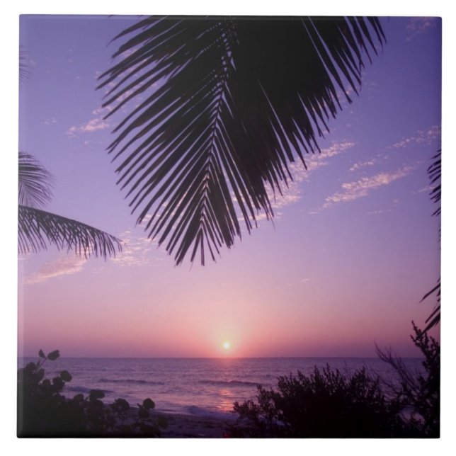 Sunset at West End, Cayman Brac, Cayman Islands, Fliese (Vorderseite)