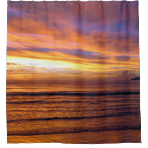 SUNSET AUF DEM STRAND DUSCHVORHANG