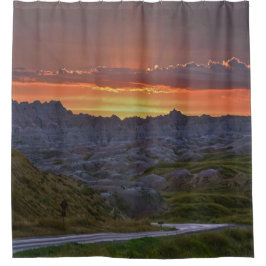 Sunset, Badlands-Nationalpark Duschvorhang