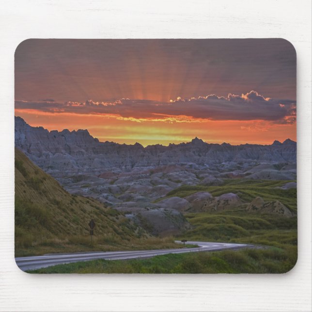 Sunset, Badlands Nationalpark Mousepad (Vorne)
