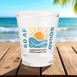 Sunset Beach 50 AF Crew Niedliche Geburtstag Schnapsglas