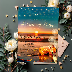 Sunset Beach Balloons, Wine Retirement Party I Einladung