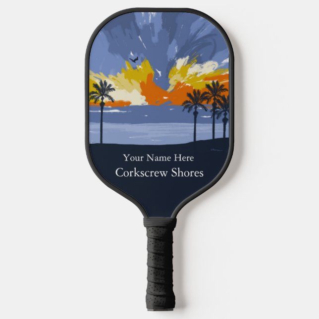 Sunset Beach by © Cathy Thompson Pickleball Schläger (Vorderseite)