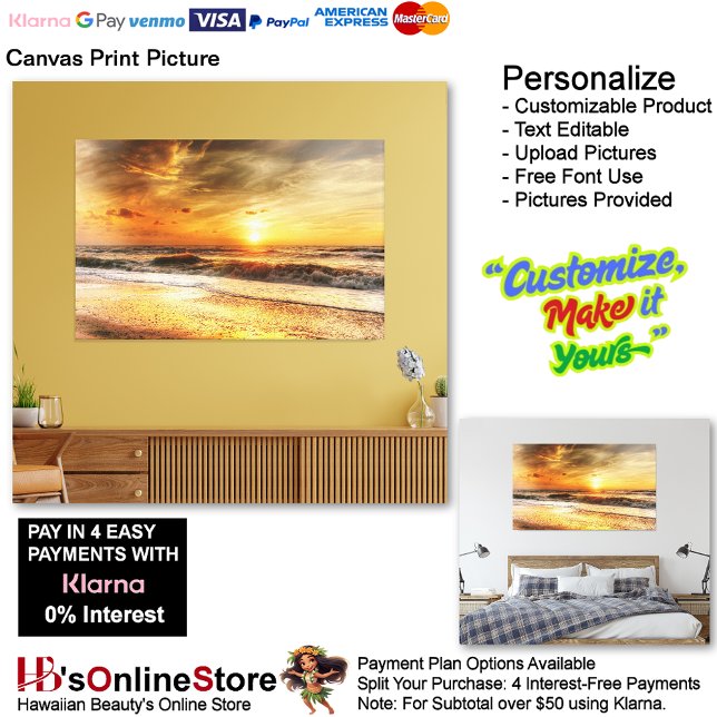 Sunset Beach Canvas Print Picture 18 Leinwanddruck (Sunset Beach Canvas Print Picture 18.)