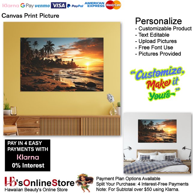 Sunset Beach Canvas Print Picture 1 Leinwanddruck (Sunset Beach Canvas Print Picture 1.)