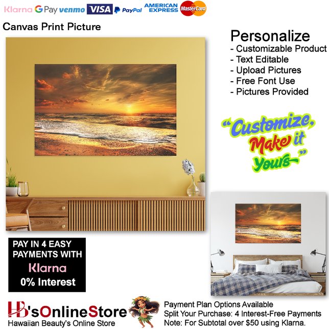 Sunset Beach Canvas Print Picture 43 Leinwanddruck (Sunset Beach Canvas Print Picture 42.)