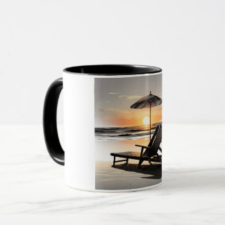 "Sunset Beach Chair Mug - Coastal Relaxation Cup" Tasse