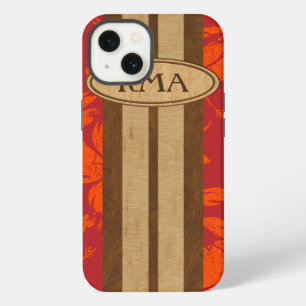 Sunset Beach Faux Holz-Surfbrett Hawaiianisches Mo iPhone 13 Hülle