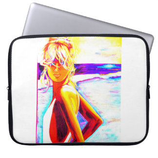 Sunset Beach Girl Laptopschutzhülle